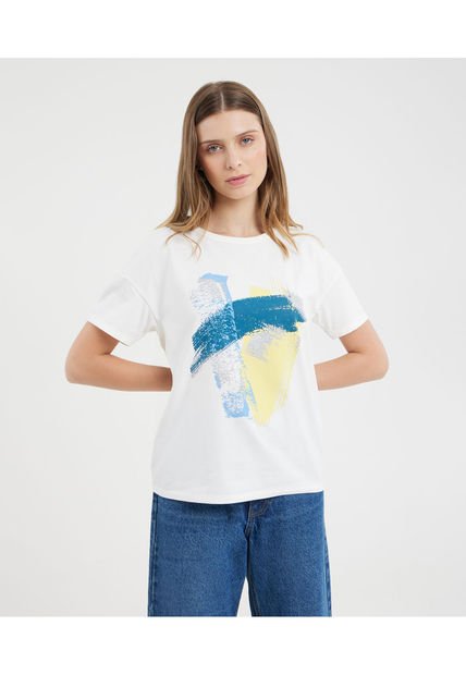 Camiseta Para Mujer Manga Corta Color Crudo Marca Patprimo #30093343