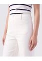 Pantalón Recto Con Bolsillo Frontal Para Mujer  Para Mujer Blanco Patprimo de Patprimo