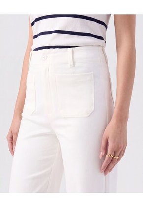 Pantalón Recto Con Bolsillo Frontal Para Mujer  Para Mujer Blanco Patprimo