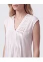 Blusa Con Alforjas Y Escote En V Mujer  Para Mujer Blanco Patprimo de Patprimo