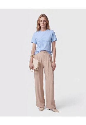 Camiseta Con Bordado Para Mujer  Para Mujer Azul Patprimo