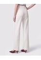 Pantalón Recto Con Bolsillo Frontal Para Mujer  Para Mujer Blanco Patprimo de Patprimo