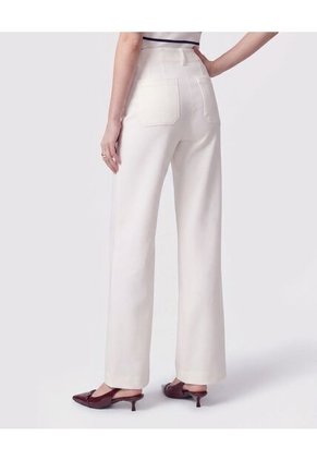 Pantalón Recto Con Bolsillo Frontal Para Mujer  Para Mujer Blanco Patprimo