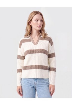 Saco Tejido Tipo Polo Para Mujer Para Mujer Blanco Patprimo
