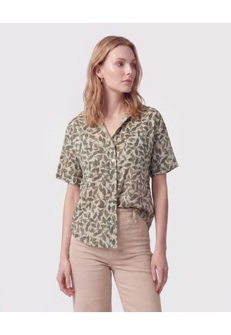 Camisa De Mujer Con Bolsillo Doble Frontal  Para Mujer Verde Patprimo Patprimo
