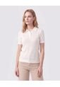 Polo Manga Corta Cuello Tejido Para Mujer  Para Mujer Blanco Patprimo de Patprimo