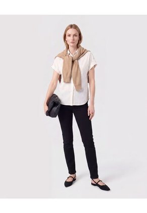 Camisa Manga Con Doblez Mujer  Para Mujer Blanco Patprimo