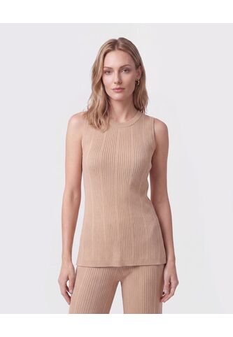 Camiseta En Tejido De Rib Para Mujer  Para Mujer Café Patprimo Patprimo