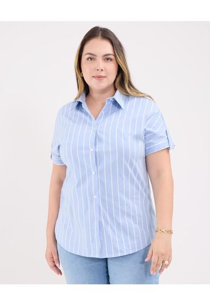 Camisa Para Mujer Manga Corta Color Azul Marca Patprimo #14010195