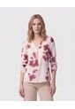 Blusa Manga 3/4 De Cuello Recto Para Mujer  Para Mujer Crema Patprimo de Patprimo