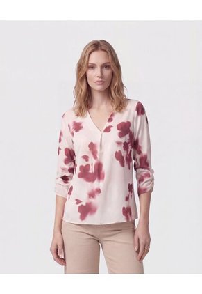 Blusa Manga 3/4 De Cuello Recto Para Mujer Para Mujer Crema Patprimo