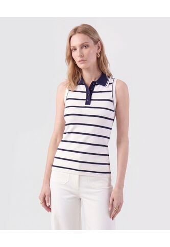 Polo Manga Corta Con Bordado Para Mujer  Para Mujer Blanco Patprimo Patprimo