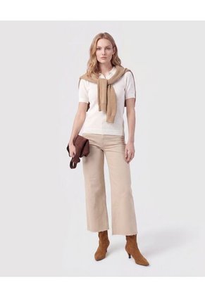 Polo Manga Corta Cuello Tejido Para Mujer  Para Mujer Blanco Patprimo
