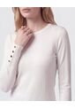 Saco Cuello Redondo Con Botones En Puños  Para Mujer Blanco Patprimo de Patprimo