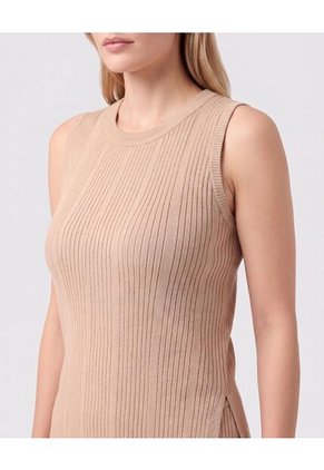 Camiseta En Tejido De Rib Para Mujer Para Mujer Café Patprimo