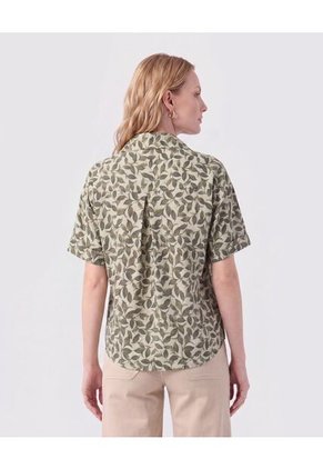 Camisa De Mujer Con Bolsillo Doble Frontal Para Mujer Verde Patprimo