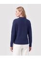 Saco Tejido Cuello Polo Con Escote En V  Para Mujer Azul Patprimo de Patprimo