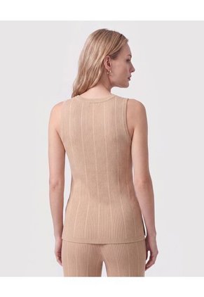 Camiseta En Tejido De Rib Para Mujer Para Mujer Café Patprimo