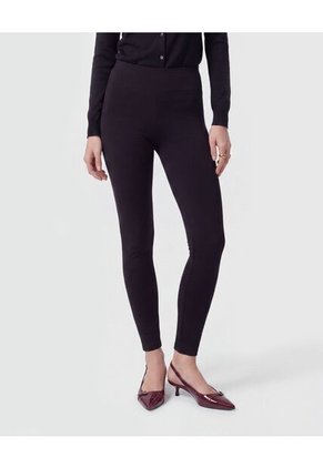 Leggings De Tiro Alto Con Pretina Ancha Mujer Para Mujer Negro Patprimo