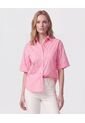 Camisa Manga Corta Con Bolsillo Mujer  Para Mujer Rosa Patprimo de Patprimo