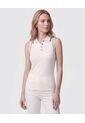Polo Texturizada Cuello En Contraste Mujer  Para Mujer Blanco Patprimo de Patprimo