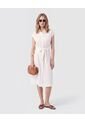 Vestido Camisero Midi Sin Mangas Con Cinturón Mujer  Para Mujer Blanco Patprimo de Patprimo