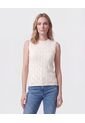 Camiseta De Punto Con Textura Para Mujer  Para Mujer Beige Patprimo de Patprimo