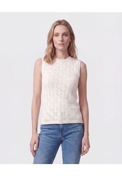 Camiseta De Punto Con Textura Para Mujer  Para Mujer Beige Patprimo