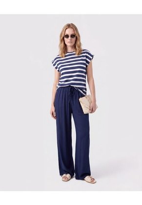 Pantalón De Bota Ancha Con Cordón Para Mujer Para Mujer Azul Patprimo