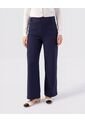 Pantalón Recto Con Bolsillos Parche Mujer  Para Mujer Azul Patprimo de Patprimo