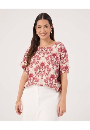 Blusa Para Mujer Manga Corta Color Crema Marca Patprimo #14121395