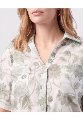 Camisa Manga Corta Con Dobladillo Mujer Para Mujer Verde Patprimo