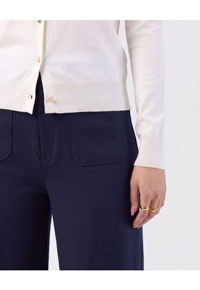 Pantalón Recto Con Bolsillos Parche Mujer  Para Mujer Azul Patprimo
