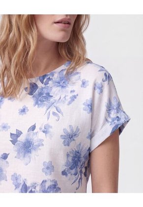 Blusa De Cuello Redondo Y Manga Corta Mujer  Para Mujer Blanco Patprimo