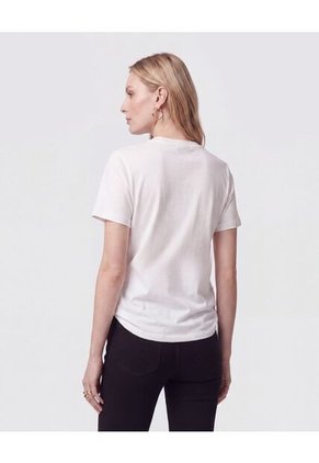 Camiseta Con Bordado Floral Para Mujer  Para Mujer Crema Patprimo