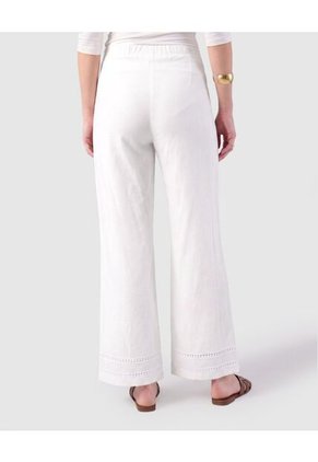 Pantalón De Bota Ancha Con Encaje Para Mujer Para Mujer Blanco Patprimo