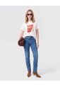 Camiseta Básica Con Estampado Metalizado Para Mujer  Para Mujer Blanco Patprimo de Patprimo