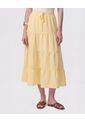 Falda Midi Con Boleros Y Ajuste De Lazo Mujer  Para Mujer Amarillo Patprimo de Patprimo