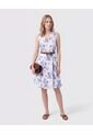Vestido Midi Con Cinturón Mujer  Para Mujer Azul Patprimo de Patprimo