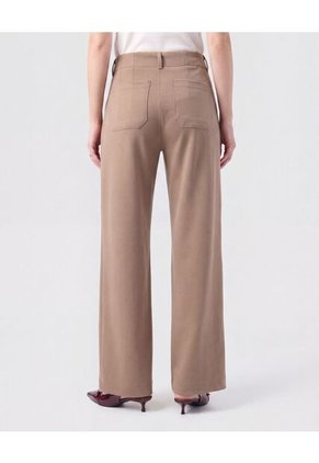 Pantalón Recto Con Bolsillos Parche Mujer Para Mujer Café Patprimo