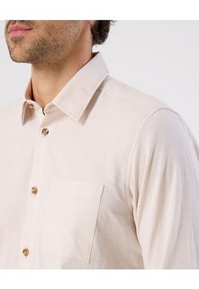 Camisa  Para Hombre Manga Larga Con Bolsillo Cuello C Color Beige Marca Patprimo #44017309