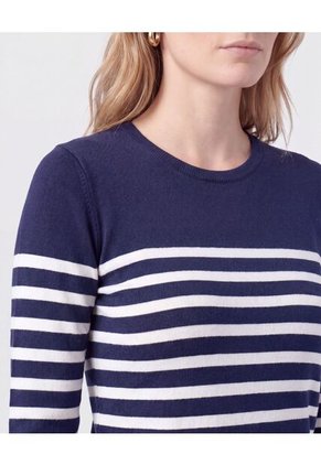 Saco Cuello Redondo Con Botones Laterales  Para Mujer Azul Patprimo