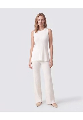 Camiseta En Tejido De Rib Para Mujer  Para Mujer Blanco Patprimo