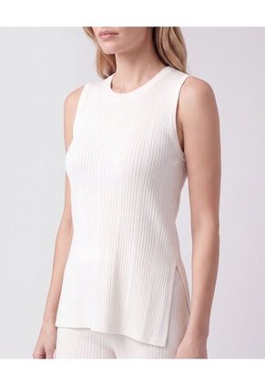 Camiseta En Tejido De Rib Para Mujer  Para Mujer Blanco Patprimo