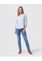 Blusa De Cuello Nerú Con Botones Mujer  Para Mujer Azul Patprimo de Patprimo