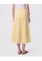 Falda Midi Con Boleros Y Ajuste De Lazo Mujer  Para Mujer Amarillo Patprimo de Patprimo