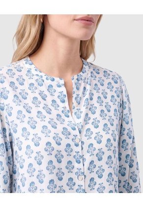 Blusa De Cuello Nerú Con Botones Mujer Para Mujer Azul Patprimo
