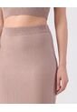 Falda Midi De Punto Con Pretina Elástica Mujer  Para Mujer Café Patprimo de Patprimo