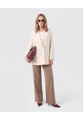 Blazer De Doble Botonadura Para Mujer Para Mujer Beige Patprimo