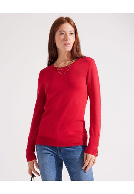 Saco Para Mujer Cuello Redondo Color Rojo  Marca Patprimo #30330551